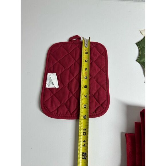 Christmas Table Set 5 Pcs Tablecloth 2 Placemats Centerpiece Mat Pot Holder Note - Picture 15 of 15